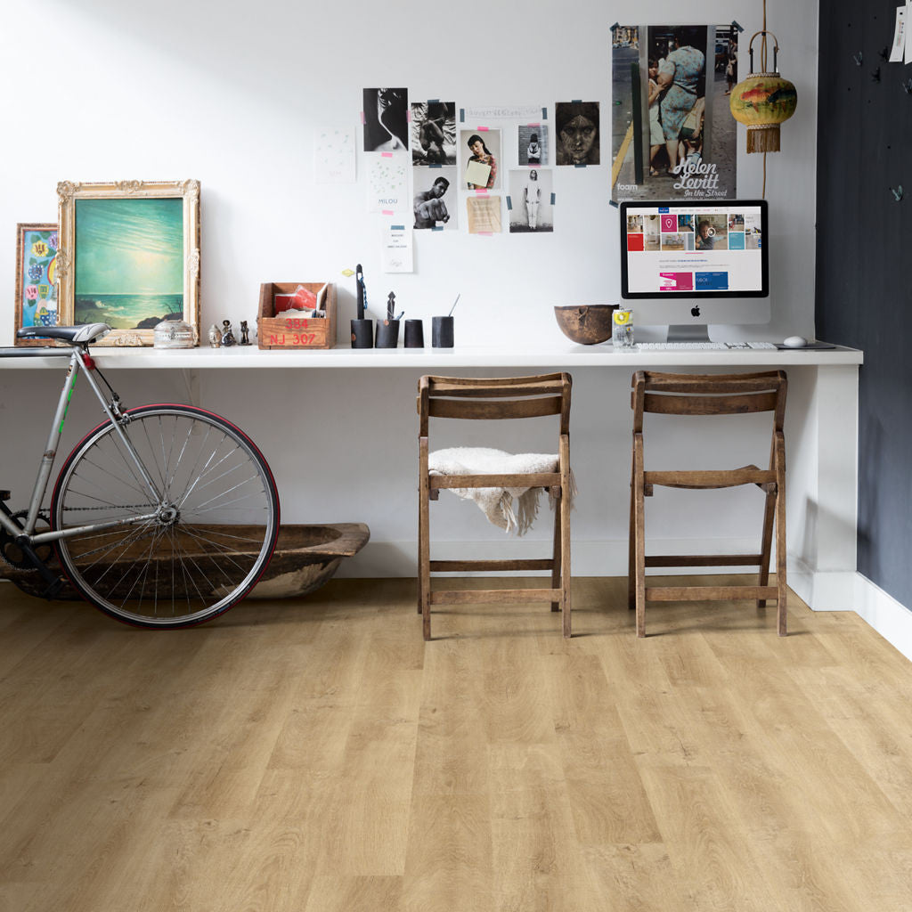 Quick-Step Eligna Venice Oak Natural 8mm Laminate Flooring (EL3908) - Premium Quick-Step collection featuring oak luxury vinyl tile flooring with waterproof technology and easy click-fit installation