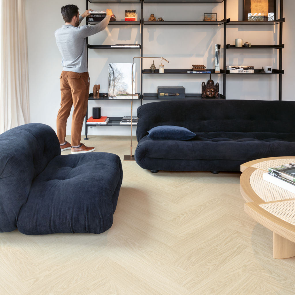 Quick-Step Alpha Vinyl Ciro Pure Oak Polar AVHBU40361 - Premium Quick-Step collection featuring oak luxury vinyl tile flooring with waterproof technology and easy click-fit installation