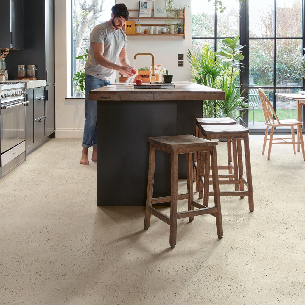 Quick-Step Alpha Vinyl Illume Pebble Concrete AVMTU40276 - Premium Quick-Step collection featuring luxury vinyl tile flooring with waterproof technology and easy click-fit installation