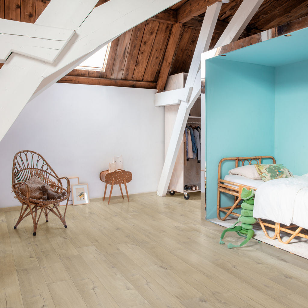 Quick-Step Impressive Ultra Soft Oak Medium IMU1856 12mm Laminate Flooring 9.5mm Laminate Flooring (IMU1856) - Premium Impressive collection featuring oak luxury vinyl tile flooring with waterproof technology and easy click-fit installation