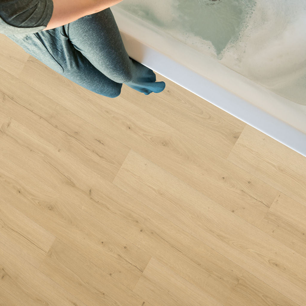 Quick-Step Alpha Bloom – Botanic Oak Beige LVT Flooring (AVMPU40319) - Premium Alpha Bloom collection featuring oak luxury vinyl tile flooring with waterproof technology and easy click-fit installation