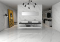 Statuario White Polished Marble-Effect Porcelain Tile
