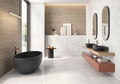 Titan White Polished Marble-Effect Porcelain Tile
