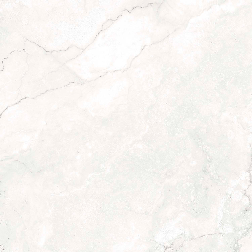 Titan White Polished Marble-Effect Porcelain Tile