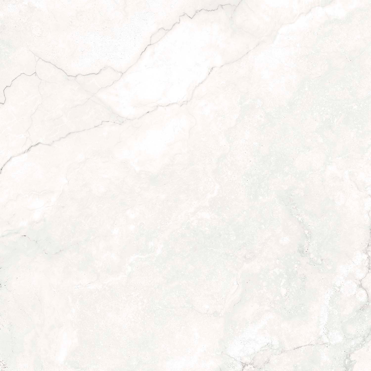 Titan White Polished Marble-Effect Porcelain Tile