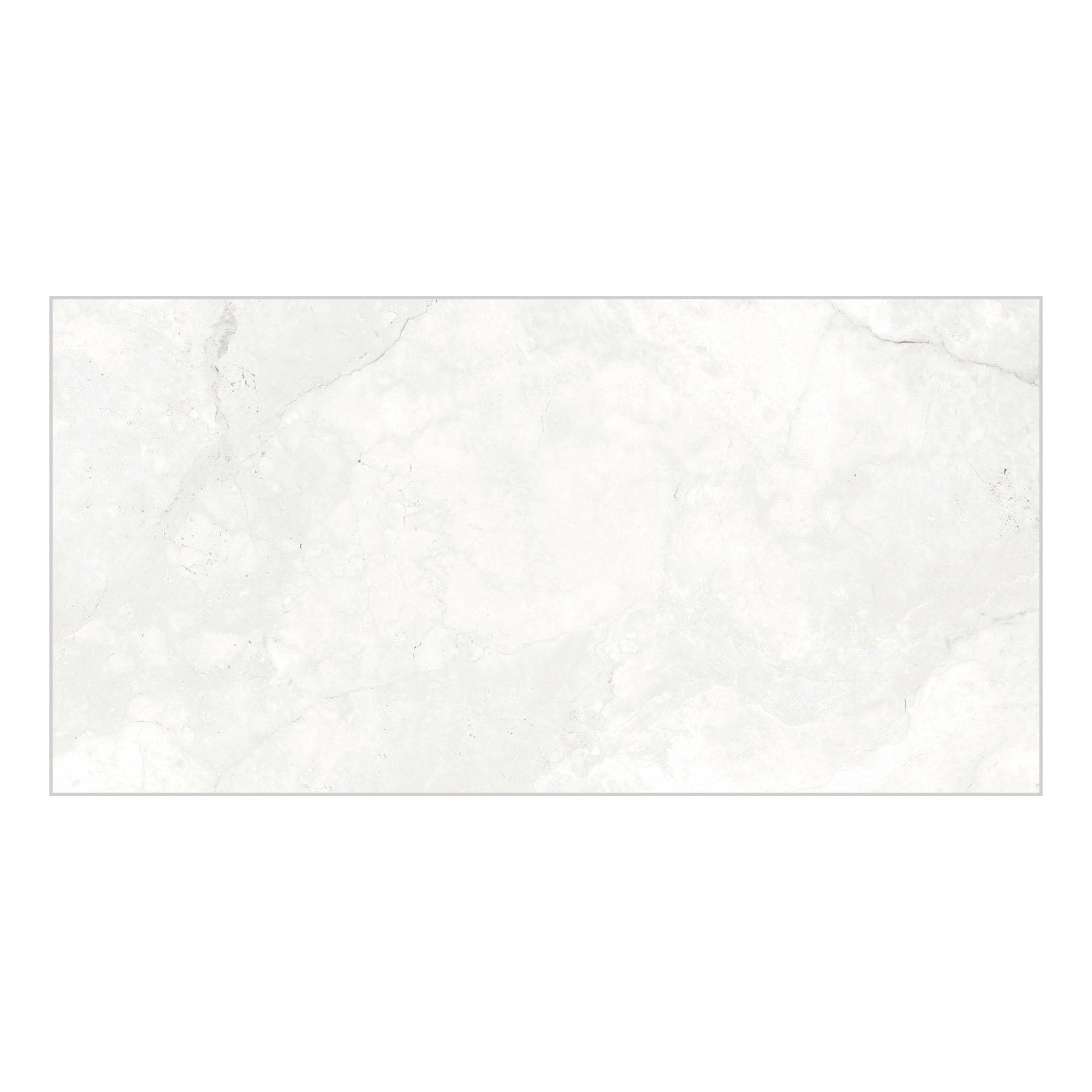 Titan White Polished Marble-Effect Porcelain Tile — tile face