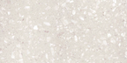Close-up view of Veneto White Terrazzo Effect Wall & Floor Tile showing its matt finish and soft white base with scattered light grey and ivory stone flecks.