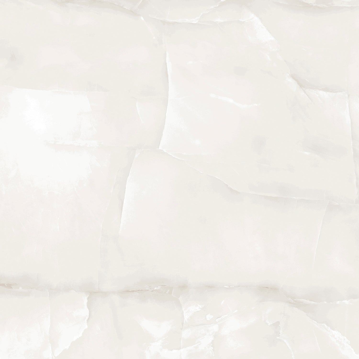 Zen White Polished Onyx-Effect Porcelain Tile