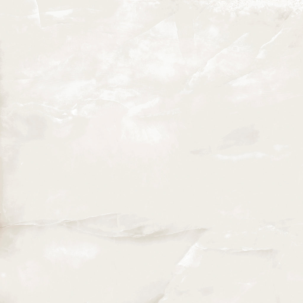 Zen White Polished Onyx-Effect Porcelain Tile