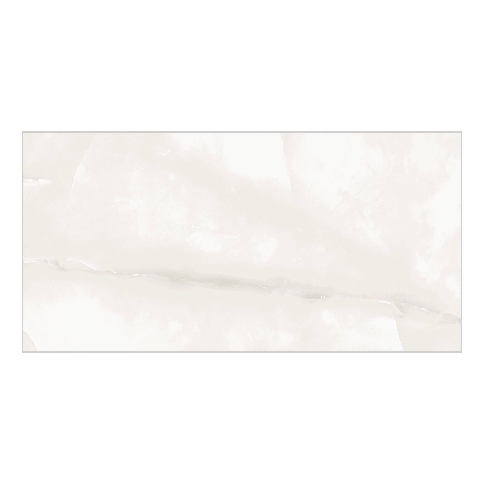 Zen White Polished Onyx-Effect Porcelain Tile — tile face