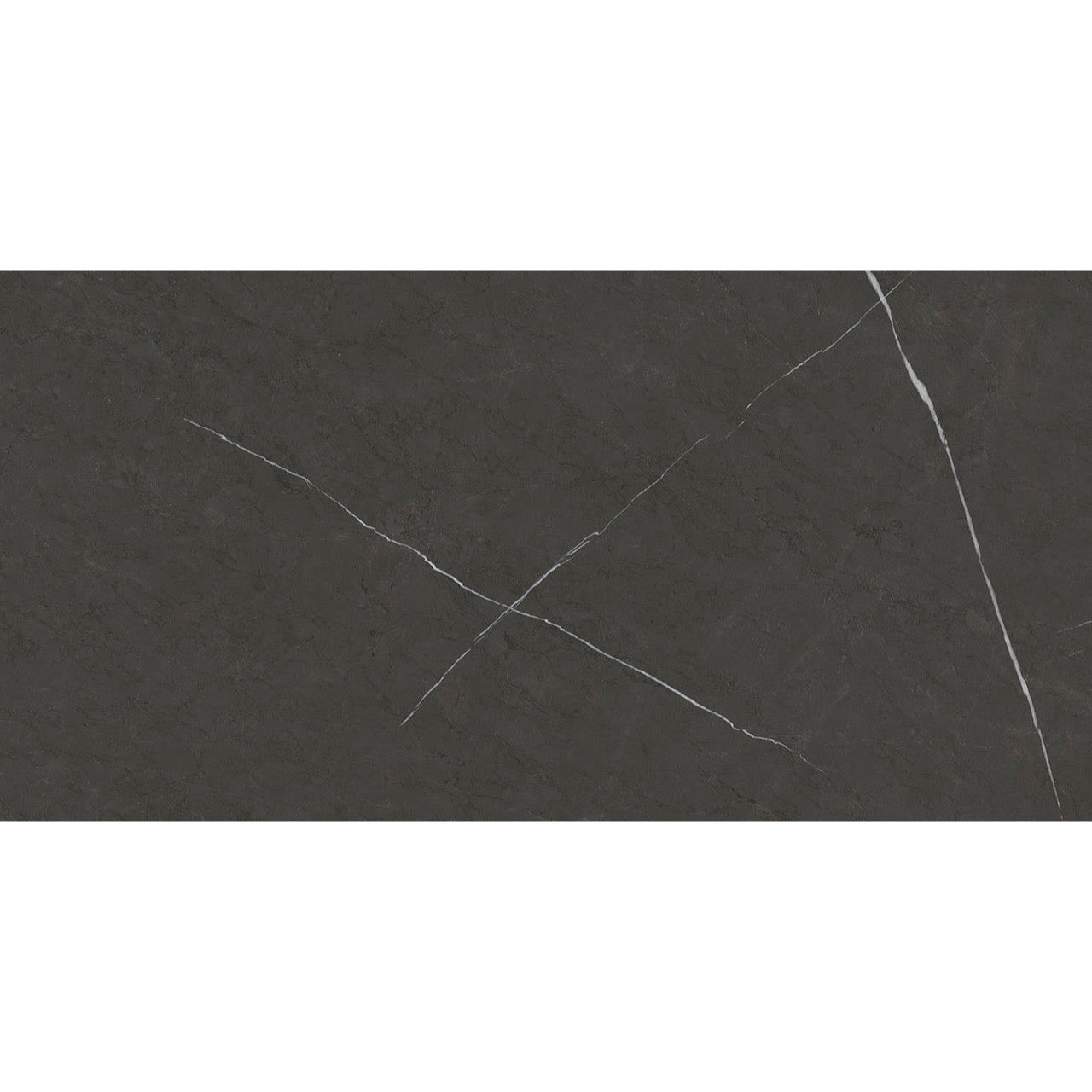 Close-up of Zena Grey Matt Tile showcasing its natural stone-effect texture and white veining.